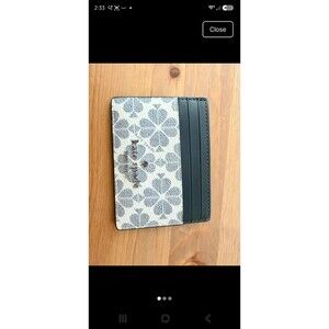 Kate Spade Signature Spade Flower Small Slim Card Holder Wallet Navy Multi NWOT